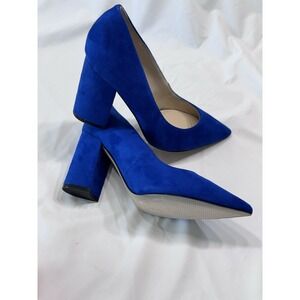NEW!! Nine West Women's Cara Slip On Comfort Block Heel Dress Pumps Blue Size:7M